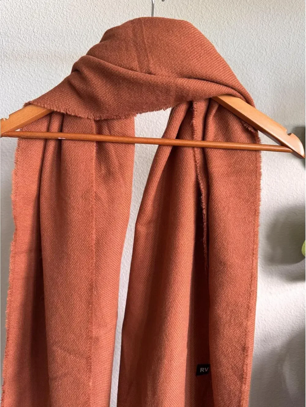 Reclaimed Vintage Chocolate Terracotta Blanket Scarf Fringe Oversized Unisex